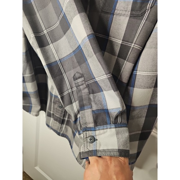 Eddie Bauer Shirt Mens XL Gray Plaid Button Down Long Sleeve Outdoor - Picture 5 of 7